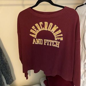 An Abercrombie cropped graphic long sleeve top!